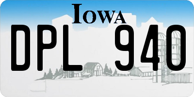 IA license plate DPL940