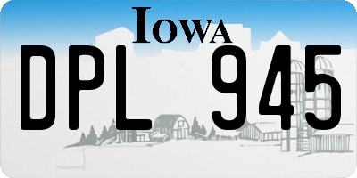 IA license plate DPL945