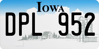 IA license plate DPL952