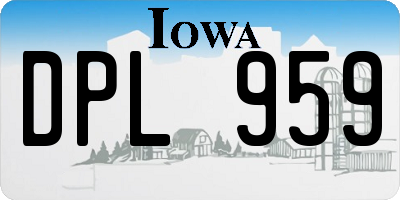 IA license plate DPL959