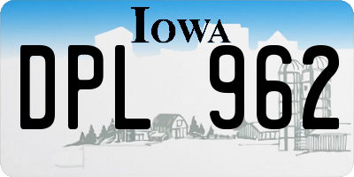 IA license plate DPL962