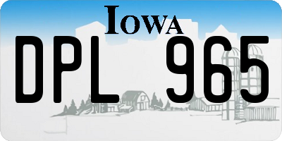 IA license plate DPL965