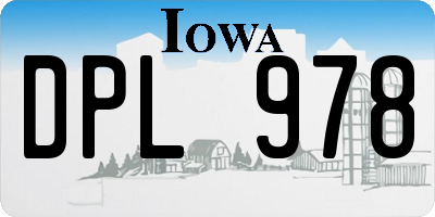 IA license plate DPL978