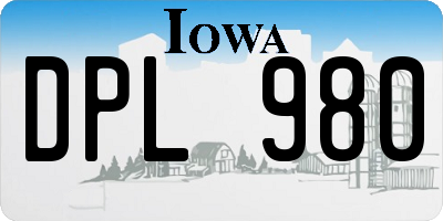 IA license plate DPL980