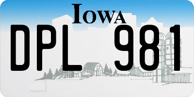 IA license plate DPL981