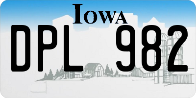 IA license plate DPL982