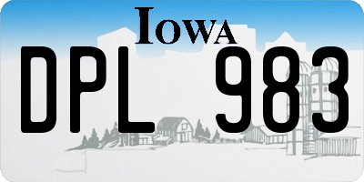 IA license plate DPL983