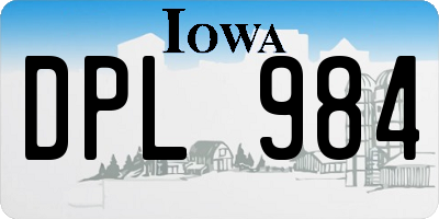 IA license plate DPL984