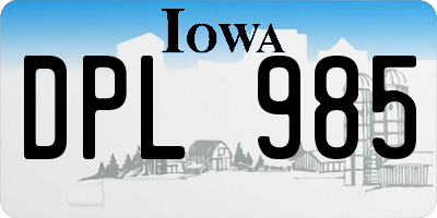 IA license plate DPL985