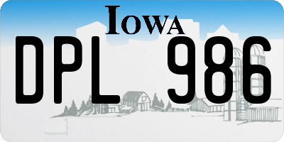 IA license plate DPL986
