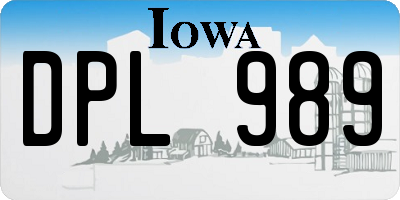 IA license plate DPL989