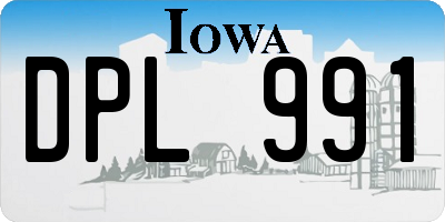 IA license plate DPL991