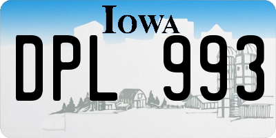 IA license plate DPL993