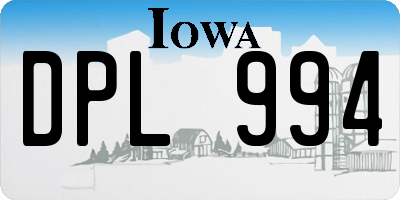 IA license plate DPL994