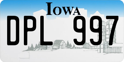 IA license plate DPL997
