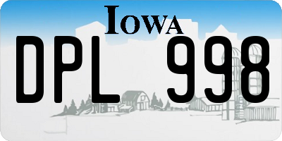 IA license plate DPL998