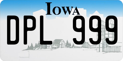 IA license plate DPL999