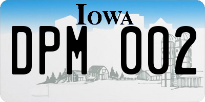 IA license plate DPM002