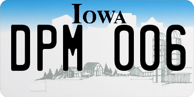 IA license plate DPM006