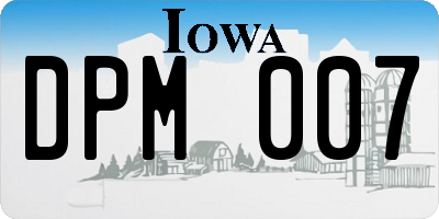 IA license plate DPM007