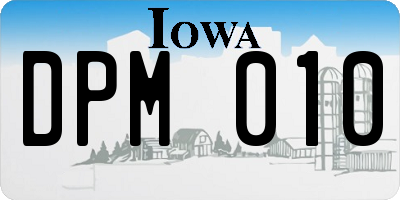 IA license plate DPM010