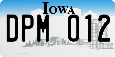 IA license plate DPM012