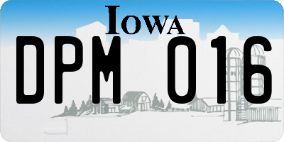 IA license plate DPM016