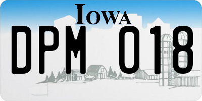 IA license plate DPM018