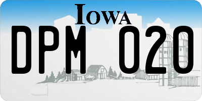 IA license plate DPM020