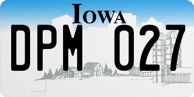 IA license plate DPM027
