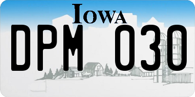 IA license plate DPM030