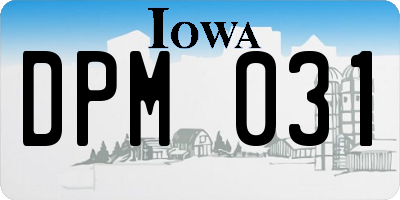 IA license plate DPM031