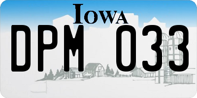IA license plate DPM033
