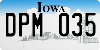 IA license plate DPM035