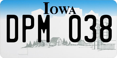 IA license plate DPM038