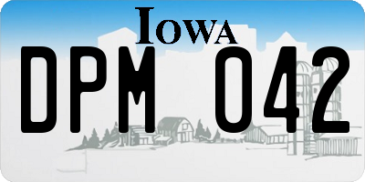 IA license plate DPM042