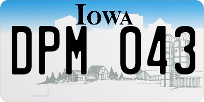 IA license plate DPM043