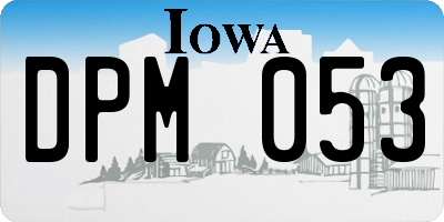 IA license plate DPM053