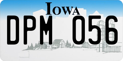 IA license plate DPM056