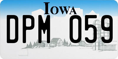 IA license plate DPM059