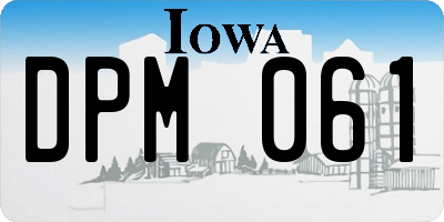IA license plate DPM061