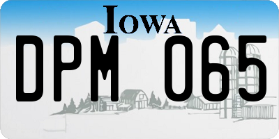 IA license plate DPM065
