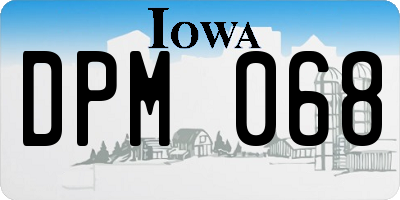 IA license plate DPM068