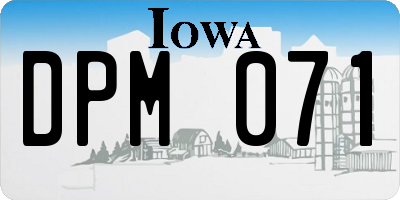 IA license plate DPM071