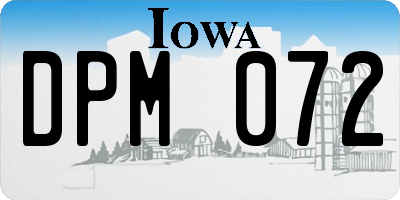 IA license plate DPM072