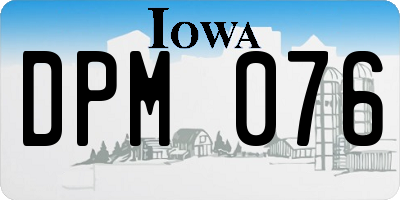IA license plate DPM076