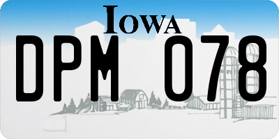 IA license plate DPM078