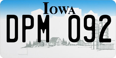 IA license plate DPM092