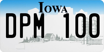 IA license plate DPM100