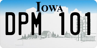 IA license plate DPM101